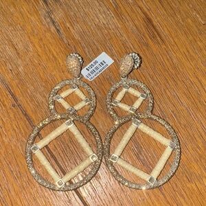 Jennifer Miller Elegant Gold and Cream Earrings- brand new